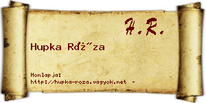 Hupka Róza névjegykártya